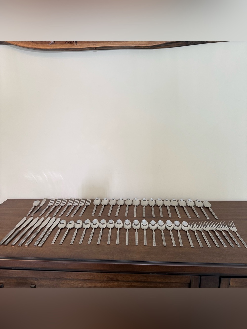 Vtg 55 Pcs LIFETIME CUTLERY stainless Flatware & Serving Pcs mid century pattern